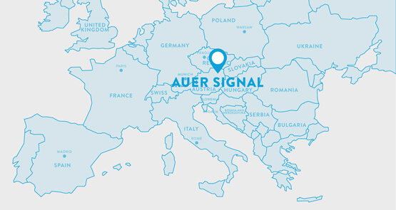 Hauptsitz von Auer Signal (Österreich) in Karte eingezeichnet
